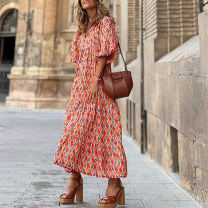 Robe Bohème Verde Floral