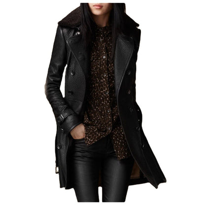 Manteau Elyana – Cuir Élégant