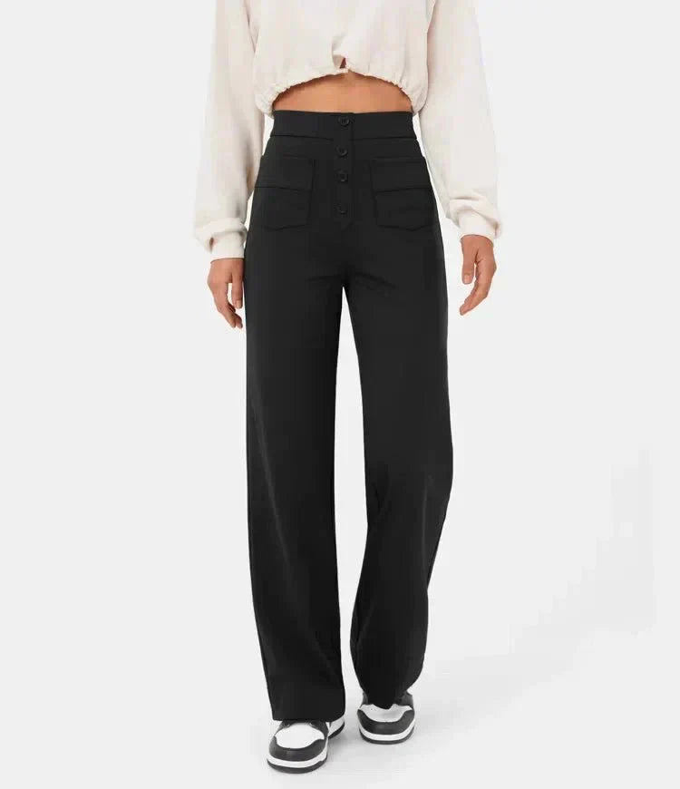 Élégance FlexiTaille – Pantalon Décontracté Haute Performance