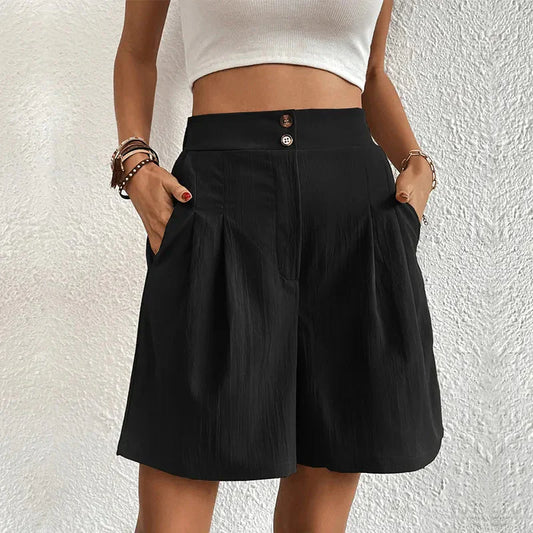 Jocelyn – Short Taille Haute Plissé, Style Estival Léger