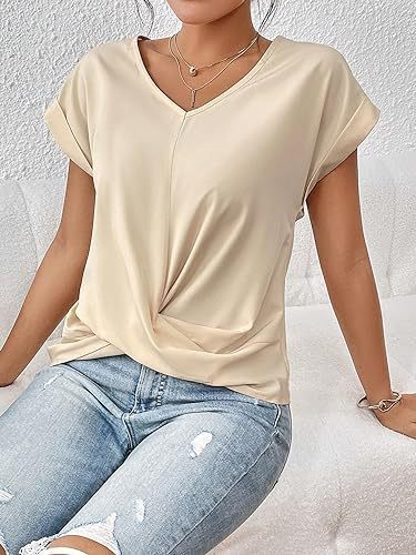 Élodie Twist – Blouse Féminine à Col V Torsadé