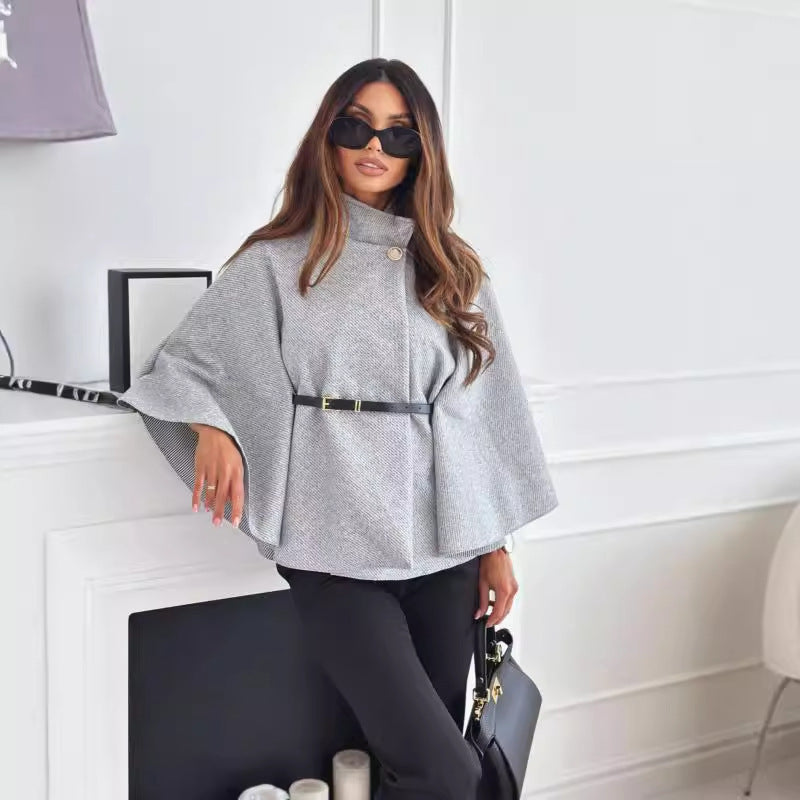 Poncho Ceinturé – Chic et Moderne