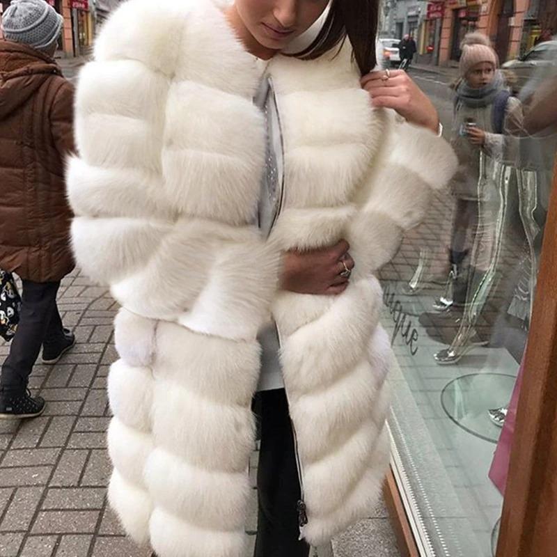 Manteau Fausse Fourrure de Renard
