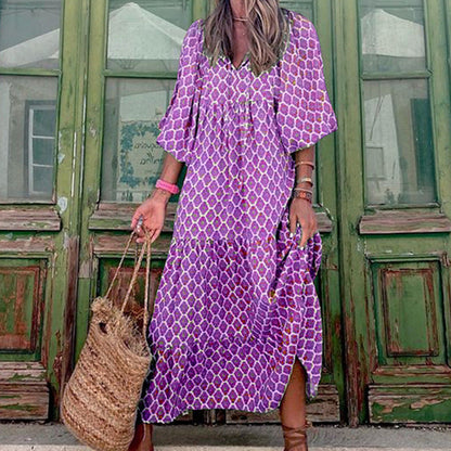 Robe Bohème Verde Floral