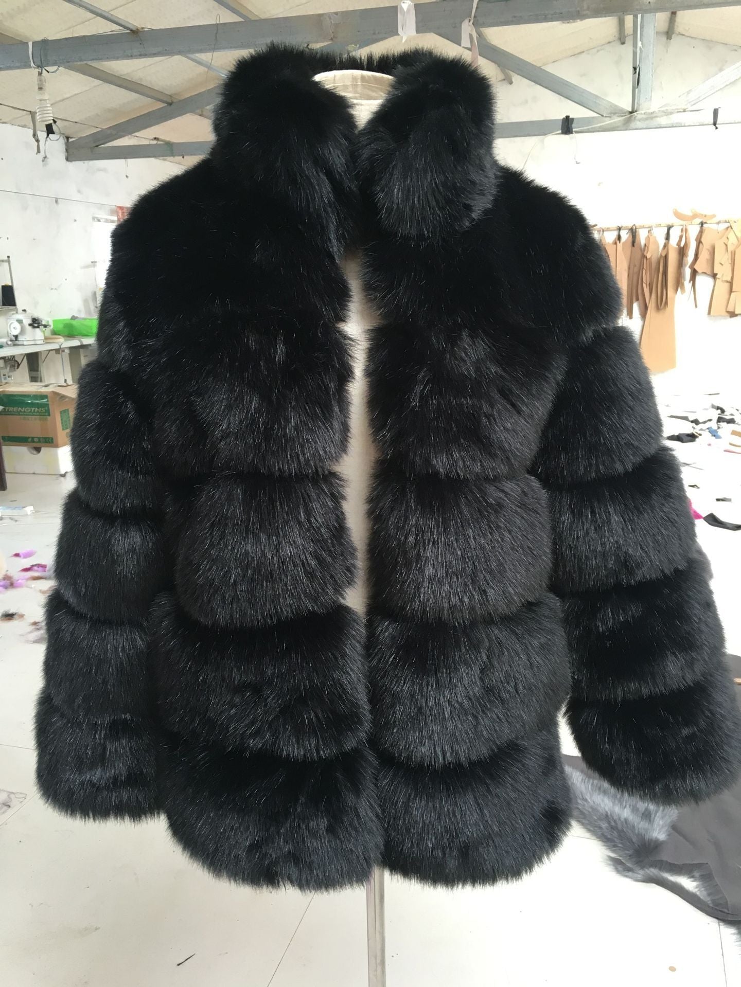 Manteau Fausse Fourrure Minimaliste