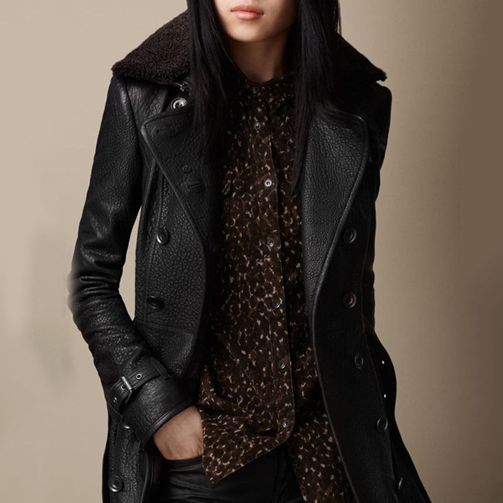 Manteau Elyana – Cuir Élégant