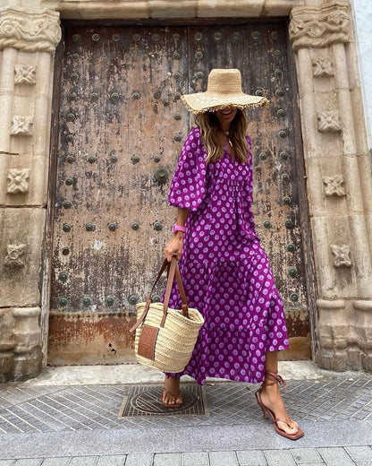 Robe Bohème Verde Floral