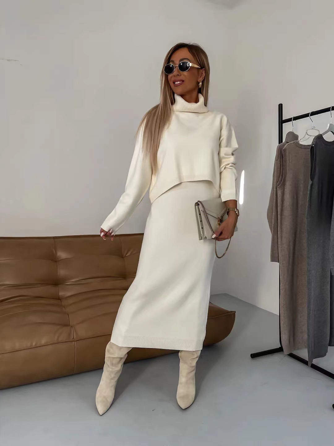 Ensemble Pull et Robe Longue Hivernal