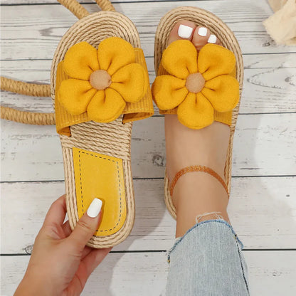 Bloomira – Sandales Plates Fleurées d’Été