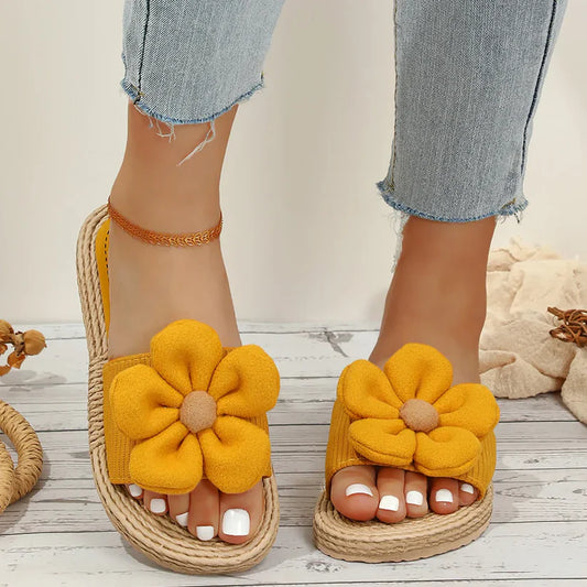 Bloomira – Sandales Plates Fleurées d’Été