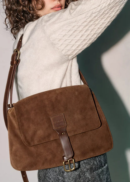 Naya Velours – Sac Bandoulière Suédine à Boucle