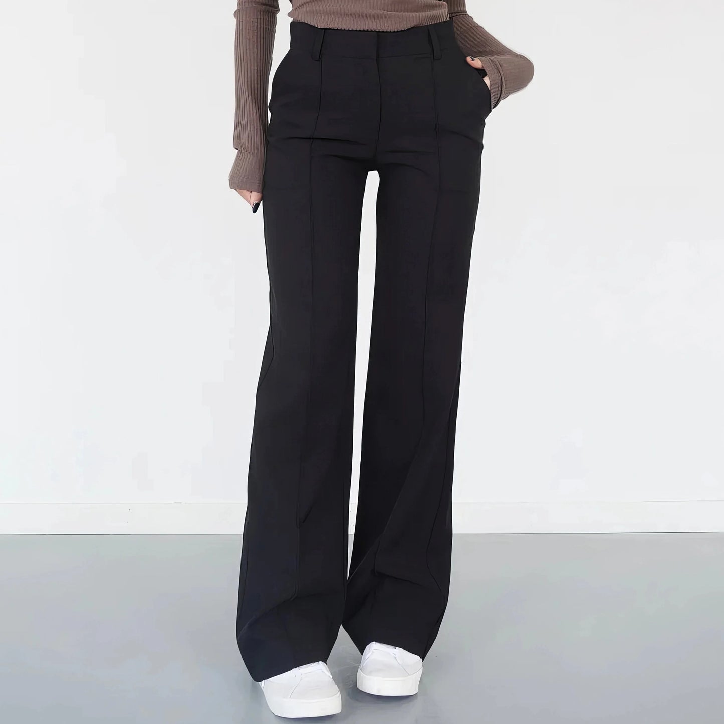 Palazzo Élégance Pauline – Pantalon Large Taille Haute