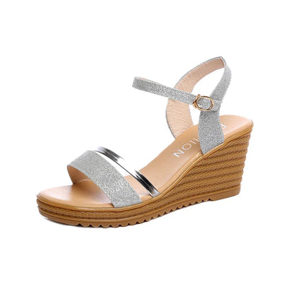 Slope Heel – Sandales à Talon Compensé Femme Look Coréen