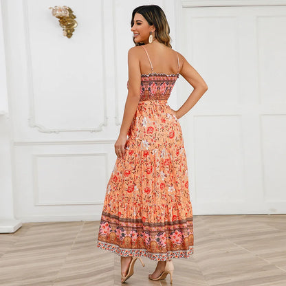 Robe Longue d’Été à Imprimé Fleuri