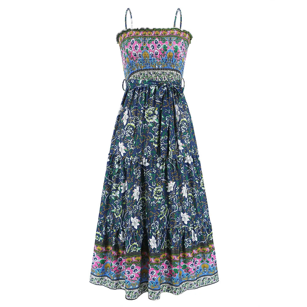 Robe Longue d’Été à Imprimé Fleuri