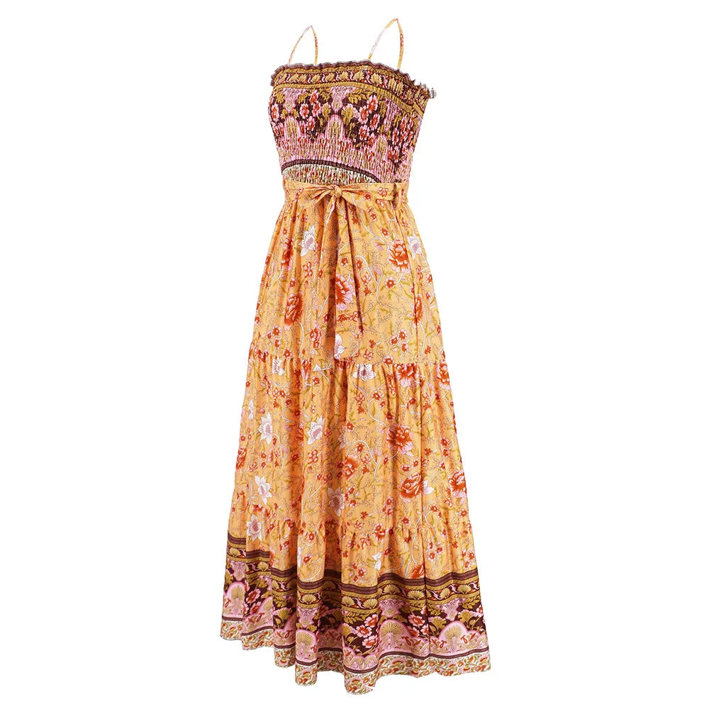 Robe Longue d’Été à Imprimé Fleuri