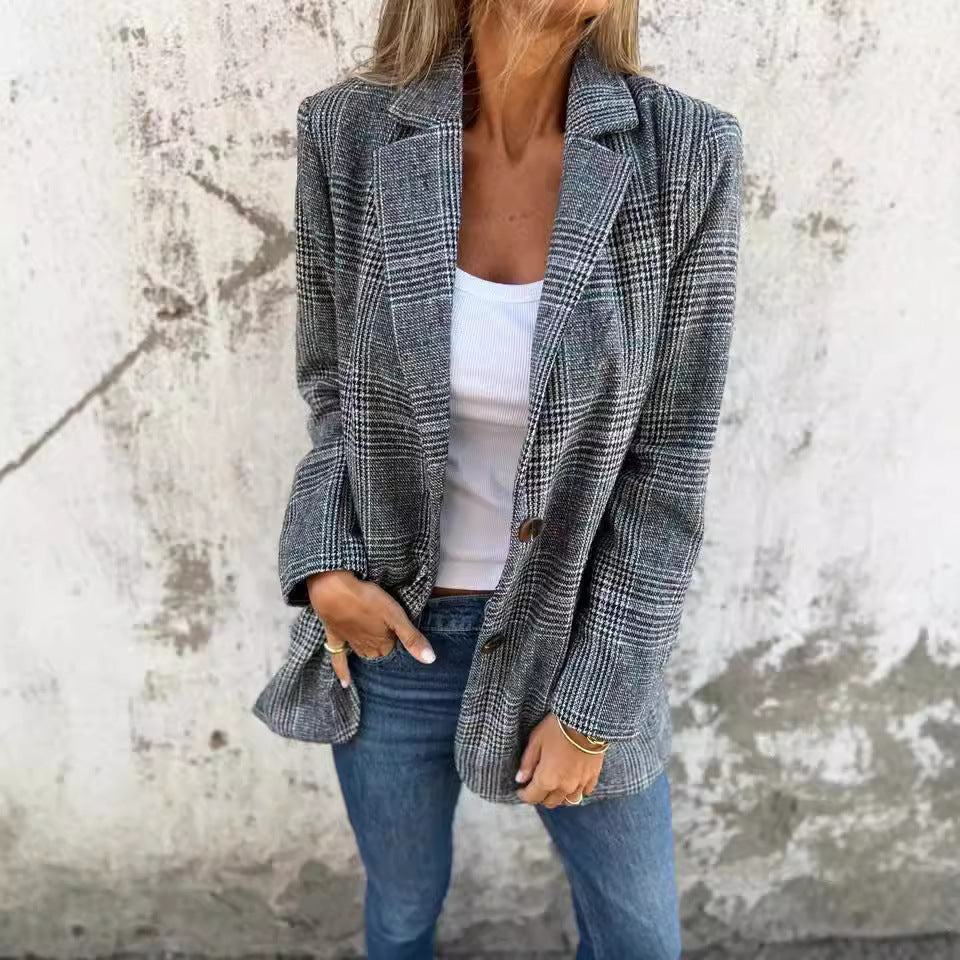 Blazer Rétro Pied-de-Poule