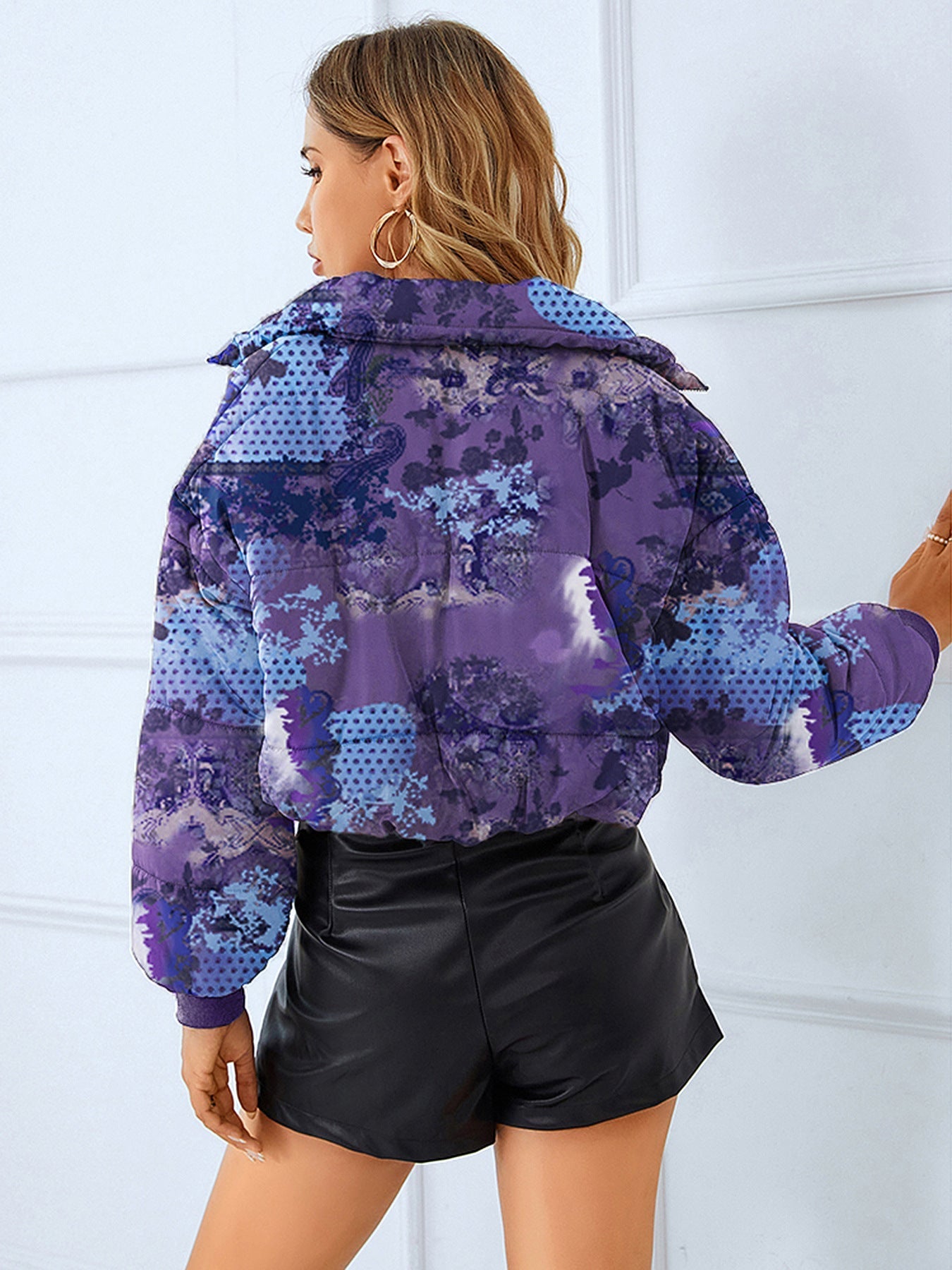 Veste Col Montant Imprimée