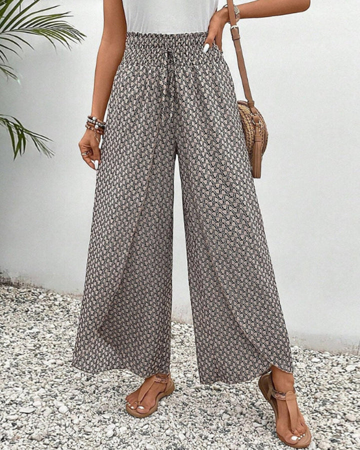 Iridessa – Pantalon Fluide à Taille Élastique, Imprimé Abstrait