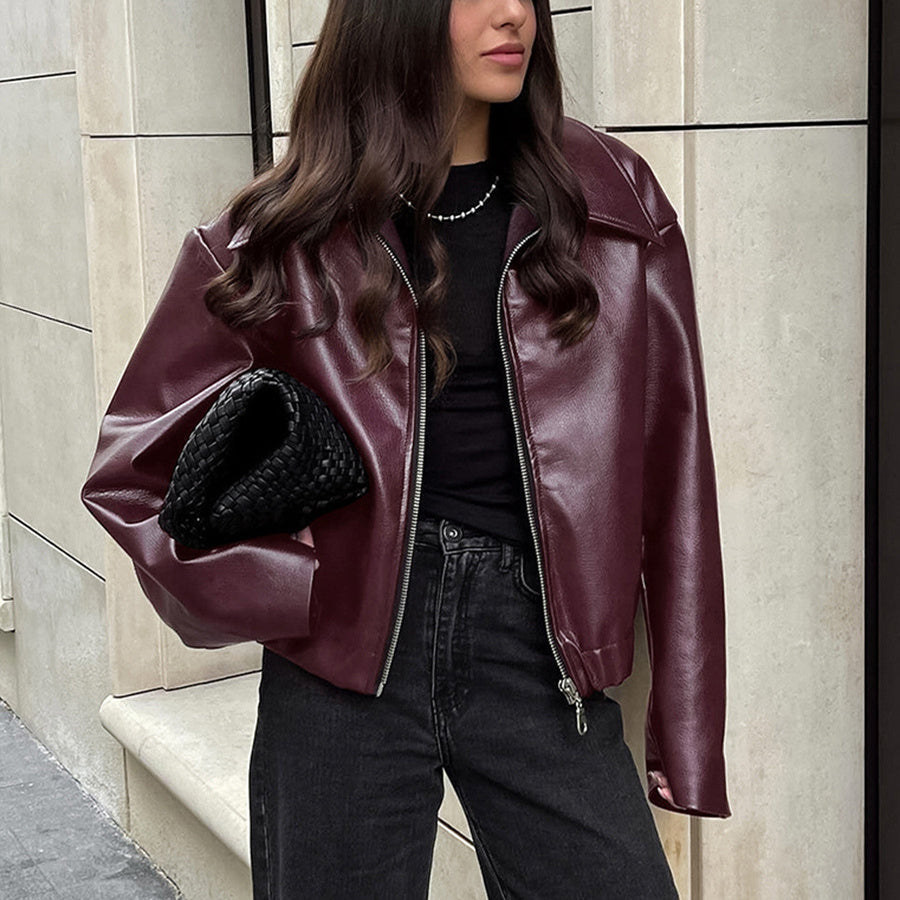 Veste Simili Cuir Élégance
