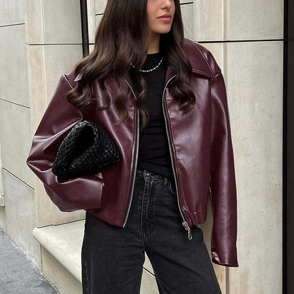 Veste Simili Cuir Élégance