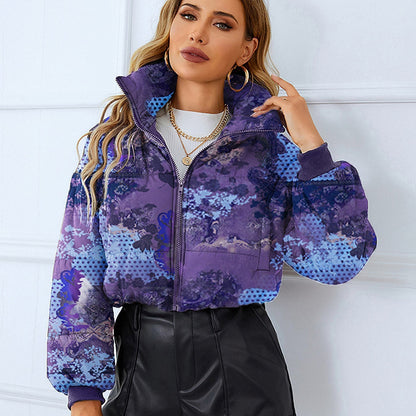Veste Col Montant Imprimée