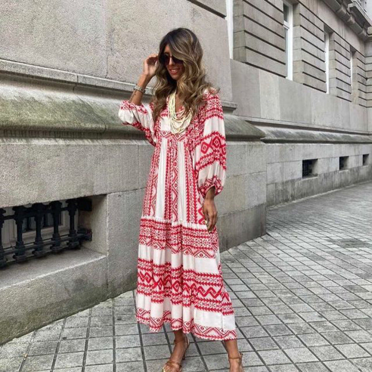 Robe Bohème Verde Floral