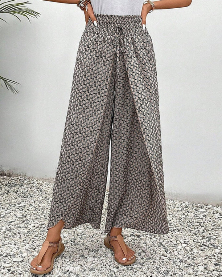 Iridessa – Pantalon Fluide à Taille Élastique, Imprimé Abstrait