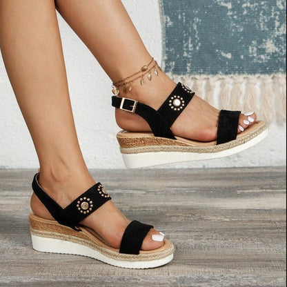 Grace Wedge – Sandales Compensées à Bride Cheville Femme