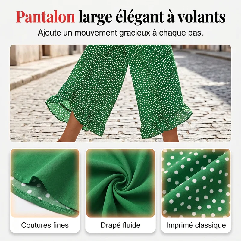 Pantalon Jupe-Culotte Élégance - Imprimé Polka