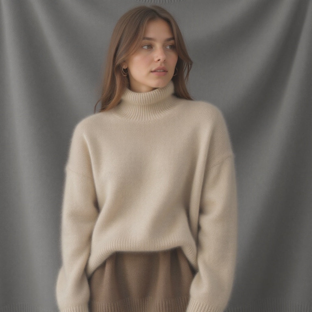 Pull Cachemire – Col Roulé Oversize
