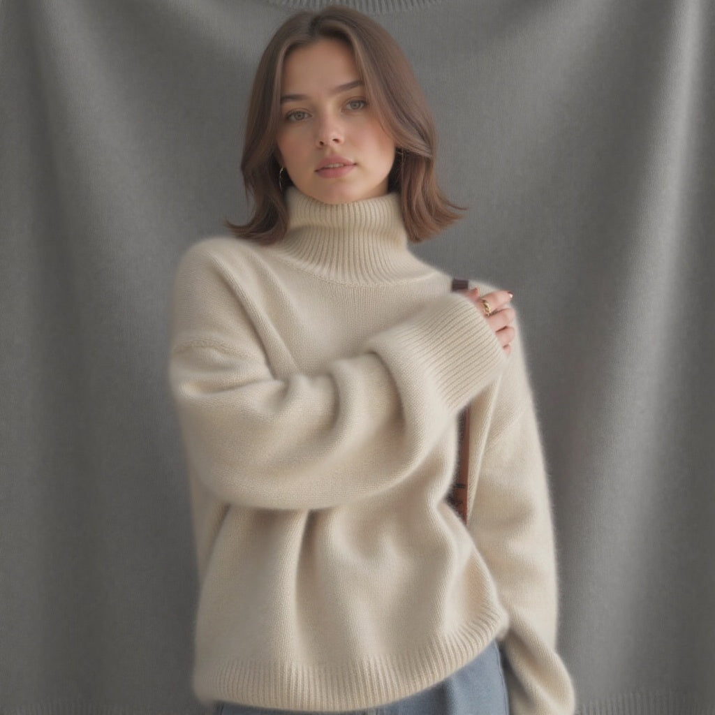Pull Cachemire – Col Roulé Oversize