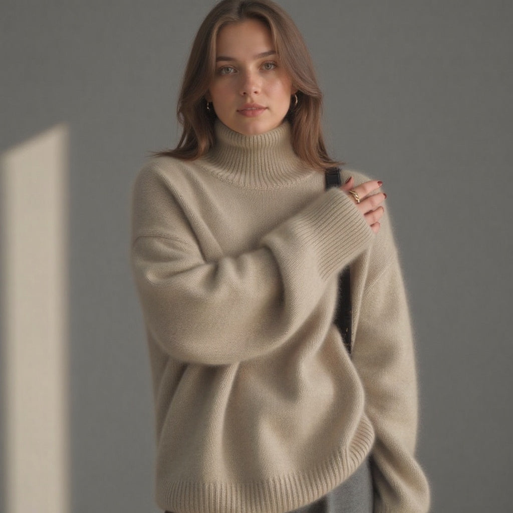Pull Cachemire – Col Roulé Oversize