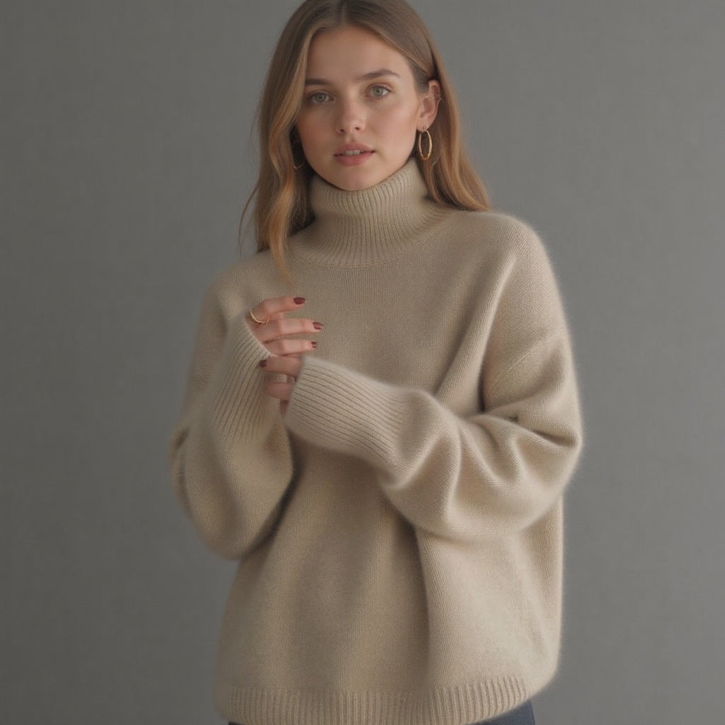 Pull Cachemire – Col Roulé Oversize